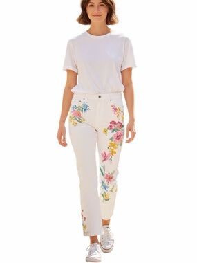 Ralph Lauren•Vintage Floral Wide Leg Cotton Jeans